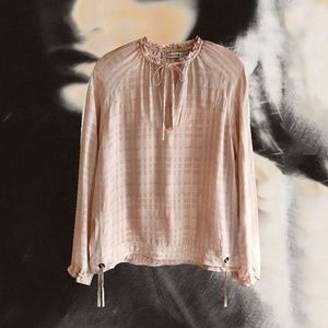 Farrow rose blush plaid gingham blouse Need Supply